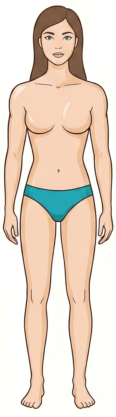 Inverted Triangle body type example
