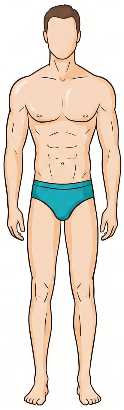 Inverted Triangle body type example